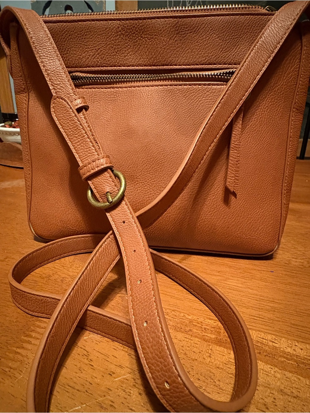 Universal Thread Tan Crossbody Bag with Pebbled Finish